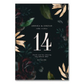 Dark Burgundy Rose | Herbsthochzeit - Tischnummer (Rückseite)