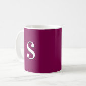 Dark Burgundy Simple Elegant Mit Monogramm Initial Kaffeetasse (Vorderseite Links)