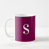Dark Burgundy Simple Elegant Mit Monogramm Initial Kaffeetasse (Links)