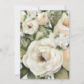 Dark Burgundy und White Rose Bouquet Wedding Einladung (Rückseite)