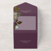 Dark Burgundy Wine Gothic Floral QR Code All In One Einladung (Außenbereich)