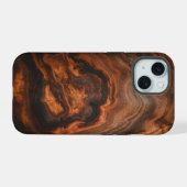 Dark Burl Wood Print iPhone Case iPhone 15 Hülle (Rückseite (Horizontal))