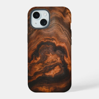 Dark Burl Wood Print iPhone Case iPhone 15 Hülle