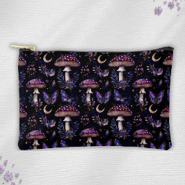 Dark Butterfly Mushroom Floral Witchy Pattern Zubehörtasche