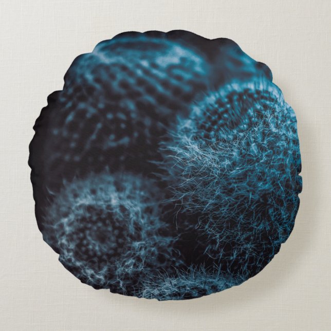 Dark Cactus Rundes Kissen (Vorderseite)