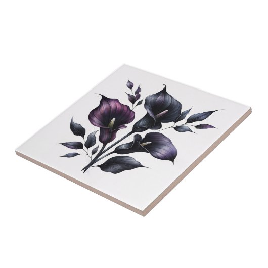 Dark Calla Lilies Gothic Fliese (Seite)