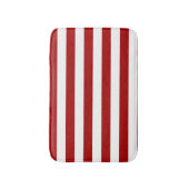Dark Candy Apple Red and White Stripes Badematte (Vorderseite Vertikal)
