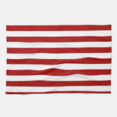 Dark Candy Apple Red and White Stripes Geschirrtuch (Horizontal)