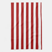 Dark Candy Apple Red and White Stripes Geschirrtuch (Vertikal)