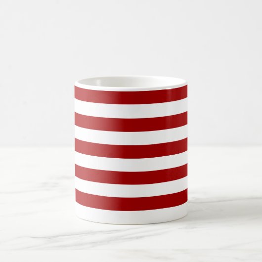 Dark Candy Apple Red and White Stripes Kaffeetasse (Mittel)