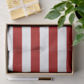 Dark Candy Apple Red and White Stripes Seidenpapier (Geschenk)