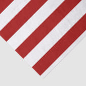 Dark Candy Apple Red and White Stripes Seidenpapier (Detail)