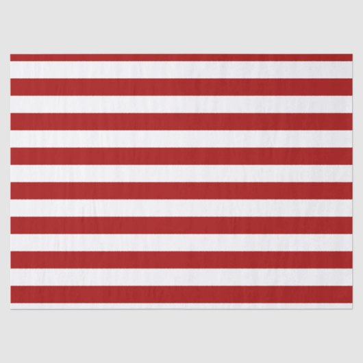 Dark Candy Apple Red and White Stripes Seidenpapier (Vorderseite)