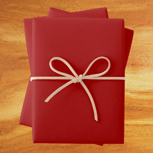 Dark Candy Apple Red Solid Color Geschenkpapier Set