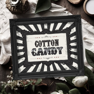 Dark Carnival Psycho Circus Cotton Candy Sign Poster
