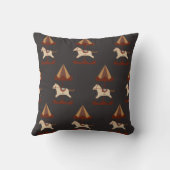 Dark Carousel Horse Pattern Throw Pillow Kissen (Rückseite)