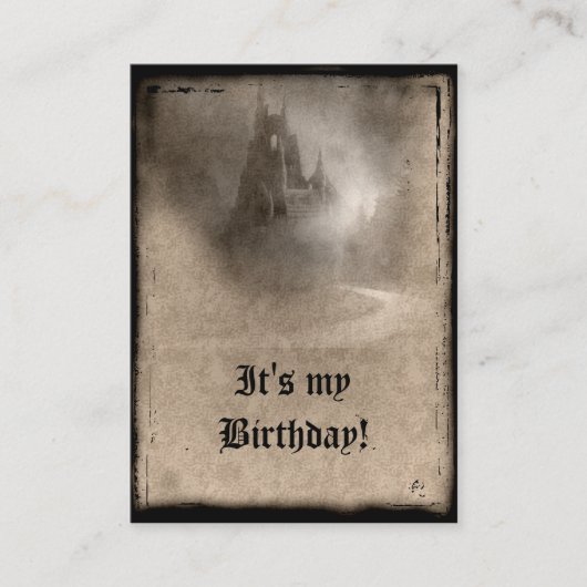 Dark Castle Gothic Einladung zum Geburtstag (Vorderseite)