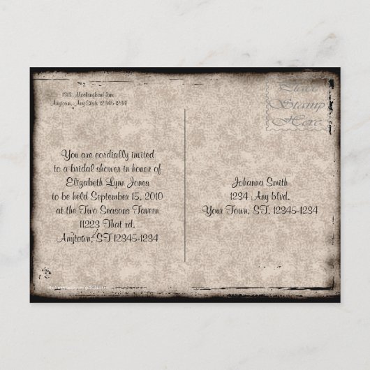 Dark Castle Gothic Polterabend Einladung (Rückseite)