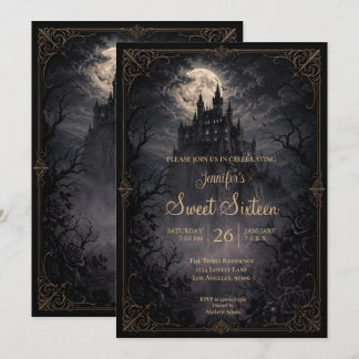 Dark Castle Gothic Sweet 16 auf Deutsch ist Dark C Einladung