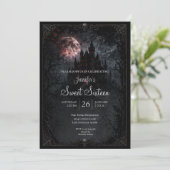 Dark Castle Gothic Sweet 16 Einladung (Stehend Vorderseite)