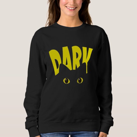 DARK Cat Eyes Gothic Sweatshirt | Schwarze Katze D (Vorderseite)