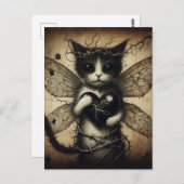 Dark Cat Fairy Postkarte (Vorne/Hinten)