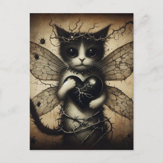 Dark Cat Fairy Postkarte (Vorderseite)