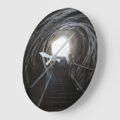 Dark Cave Tunnel Große Wanduhr (Winkel)