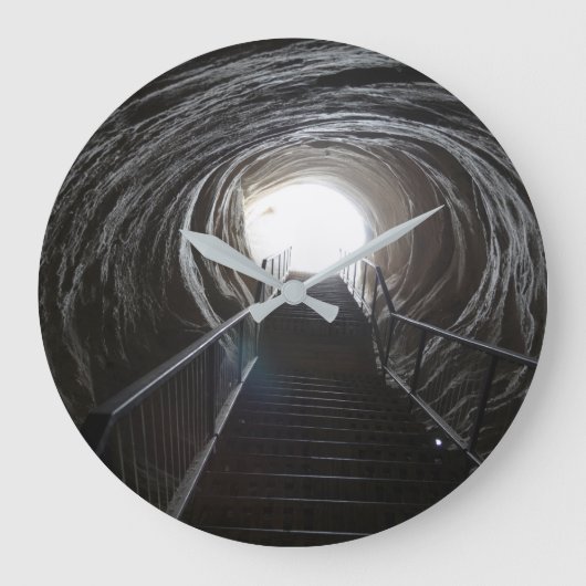 Dark Cave Tunnel Große Wanduhr (Vorderseite)