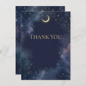 Dark Celestial Dankeschön Card | Halbmond Dankeskarte (Vorne/Hinten)