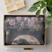 Dark Celestial Floral Raven & Crystals Decoupage Seidenpapier (Geschenk)