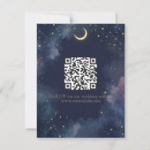 Dark Celestial RSVP Card | Crescent Moon & QR Code Karte (Rückseite)