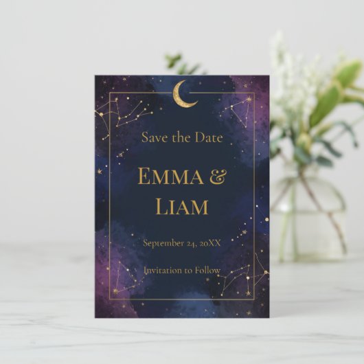 Dark Celestial Save the Date | Goldkonstellationen (Stehend Vorderseite)