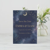 Dark Celestial Save the Date | Halbmond (Stehend Vorderseite)