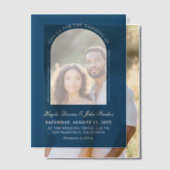 Dark Cerulean Arch Peekaboo Informelle Hochzeit Pergament Einladungen (Versatz (Ehepaar))