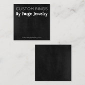 Dark Chalkboard Ring Display Juwelierverpackung Quadratische Visitenkarte (Vorne/Hinten)