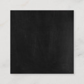 Dark Chalkboard Ring Display Juwelierverpackung Quadratische Visitenkarte (Rückseite)