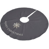Dark Champagne Snowflake Tree Skirt Polyester Weihnachtsbaumdecke (Schrägansicht)