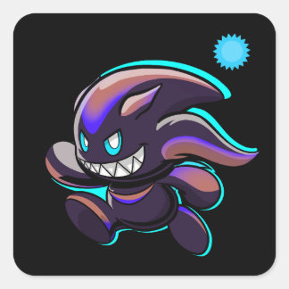 Dark Chao - Running - Swimming Variant Custom Art Quadratischer Aufkleber