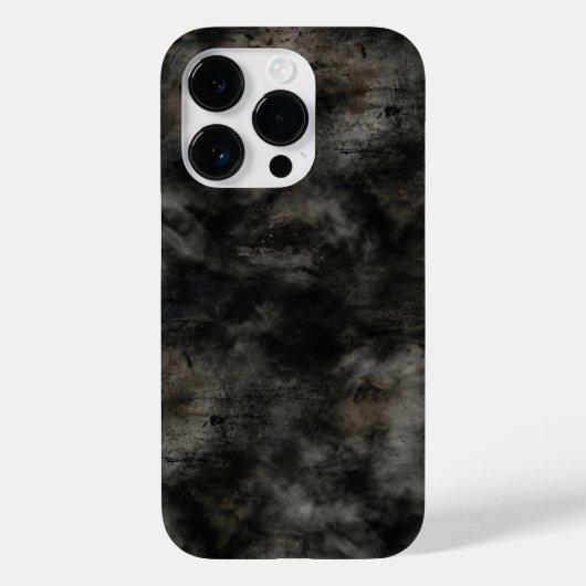Dark Charcoal Smoke Grunge Texture iPhone Case (Rückseite)