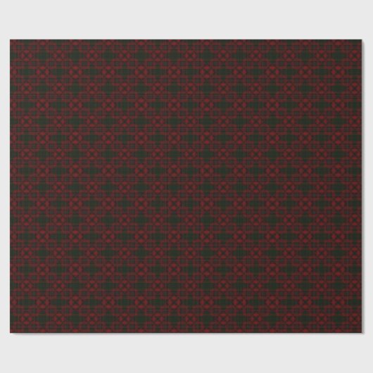 Dark Charcoal und Deep Maroon Geometric Kariert Geschenkpapier (Flach)