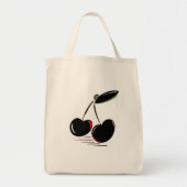 Dark Cherries - Modern Minimal Fruit Illustration Tragetasche (Vorne)