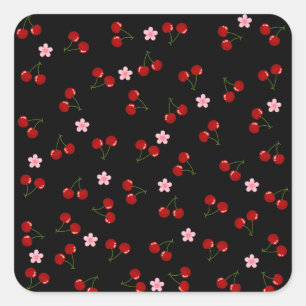 Dark Cherries Quadratischer Aufkleber