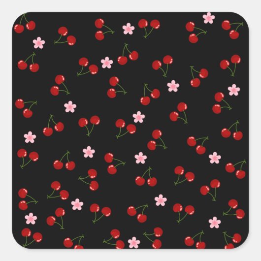 Dark Cherries Quadratischer Aufkleber (Vorderseite)