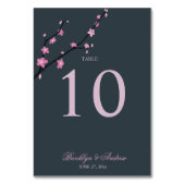 Dark Cherry Blossom Hochzeit-Tischnummern Tischnummer (Rückseite)