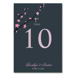 Dark Cherry Blossom Hochzeit-Tischnummern Tischnummer