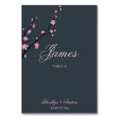 Dark Cherry Blossom Hochzeitstisch-Platzkarten Tischnummer (Rückseite)