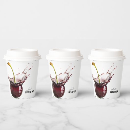 Dark Cherry Personalisiert Pappbecher (Multi)