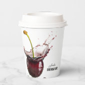 Dark Cherry Personalisiert Pappbecher (Rückseite)