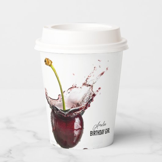 Dark Cherry Personalisiert Pappbecher (Rückseite)